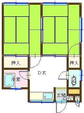 味生荘　2Ｆ西側 1号室 間取り