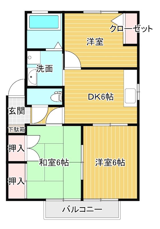サンシャインＤ棟 202号室 間取り