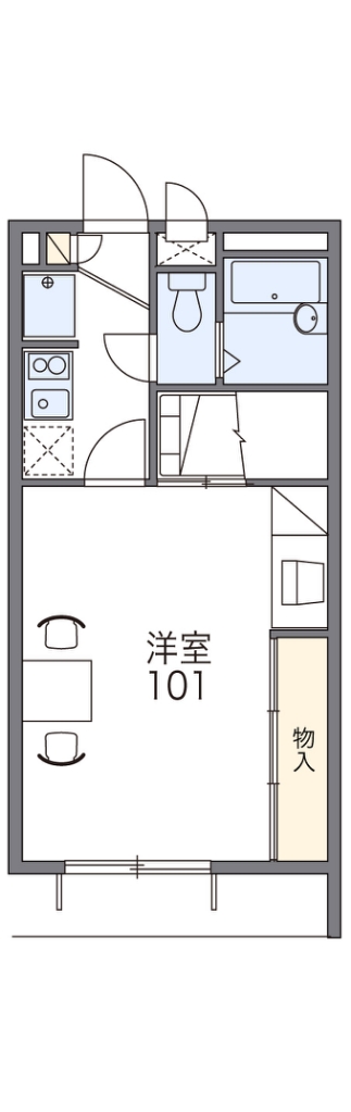 レオパレスヴィル　ヌーブ 208号室 間取り