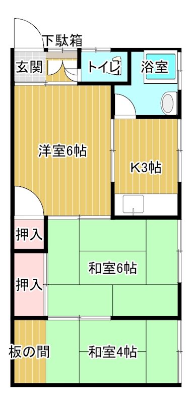 寿荘（西石井） 2号室 間取り