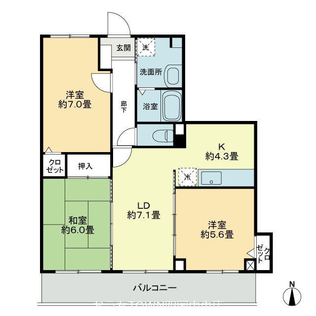 デロス 204号室 間取り