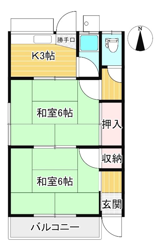 コーポ藤原　 2号室 間取り