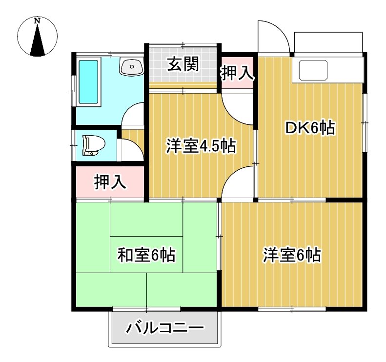 乃万貸家（平屋） 間取り