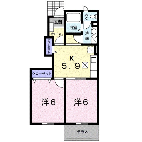 ソレイユＮ　Ｂ 間取り図