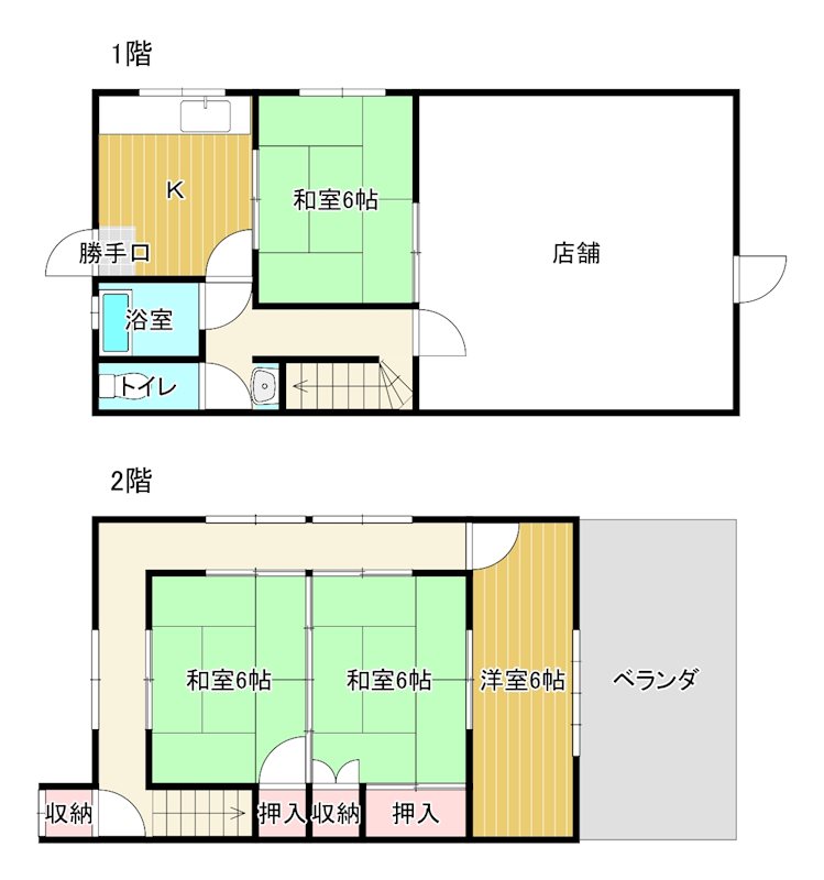 坂井町原貸店舗兼住居 間取り