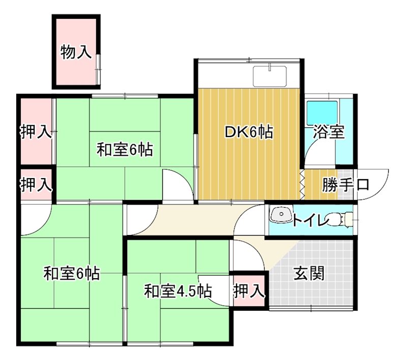 庄内町　秋山貸家 間取り
