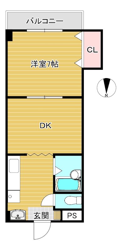 ぐりーんヒルズ中之庄 208号室 間取り