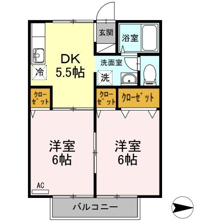 アンシャンテ川之江 A-202号室 間取り