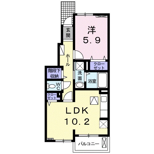 笑顔館Ⅱ 102号室 間取り