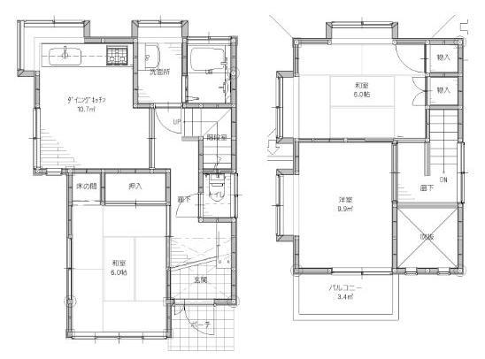 久万ノ台貸家 間取り