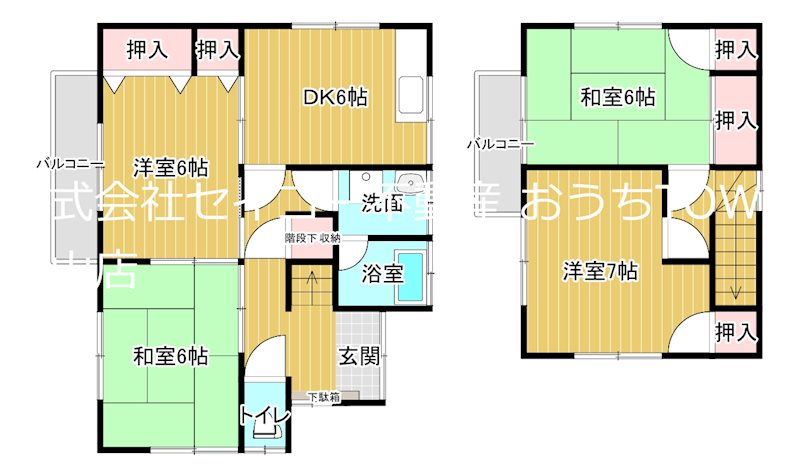 橘貸家（二階建）  間取り