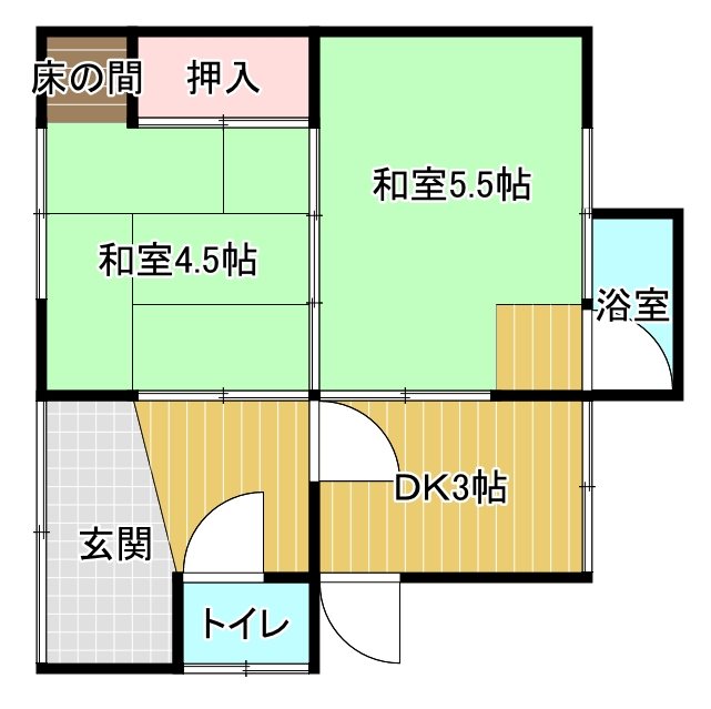 河内町6-39貸家 間取り