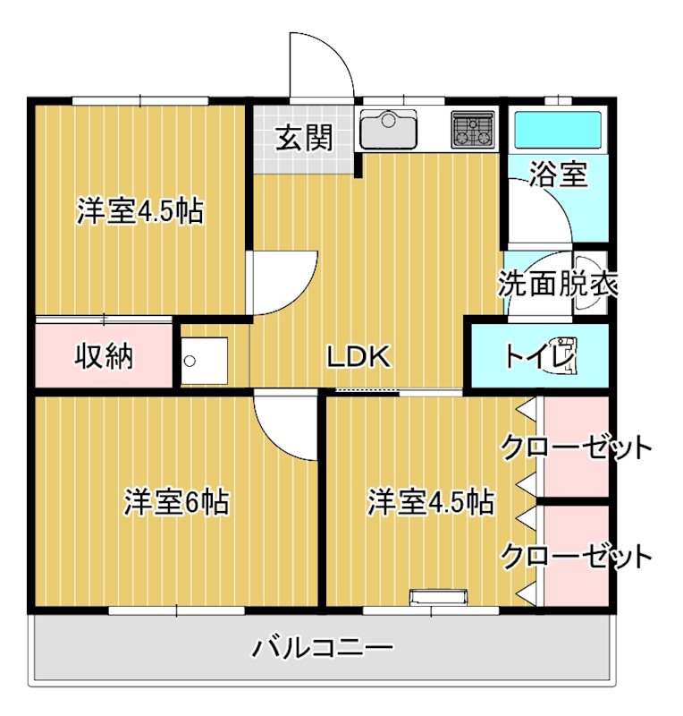 森ノ上ハイツ 101号室 間取り