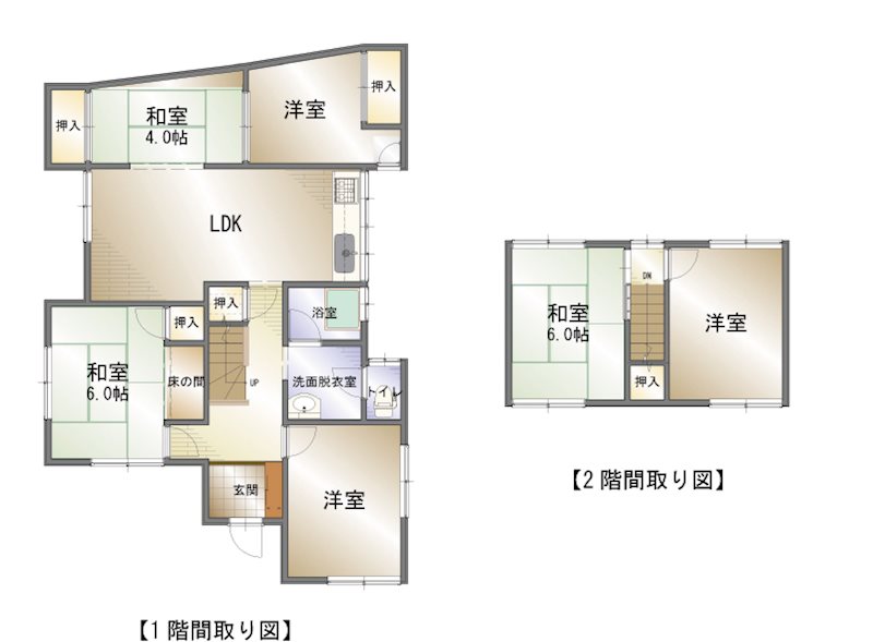 御蔵町2-12貸家 間取り