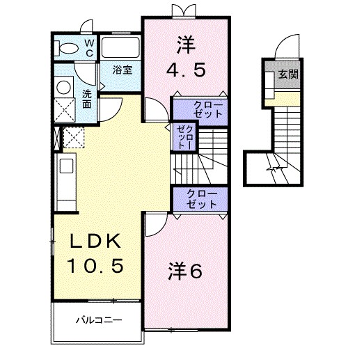 レジデンス太陽Ｂ棟 202号室 間取り