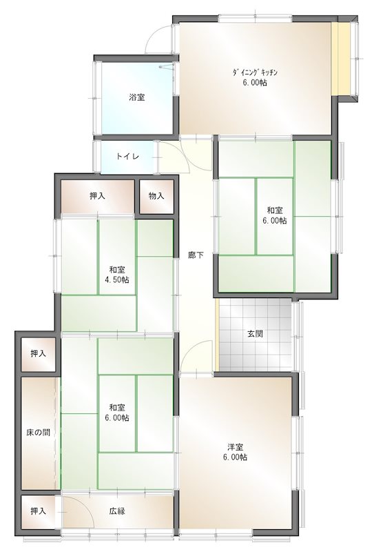 船木鴻上貸家(道面) 間取り