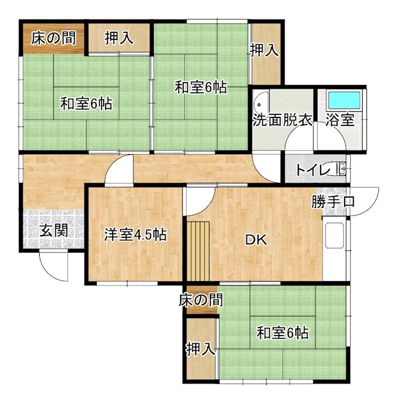 北内町1丁目11-34貸家 間取り