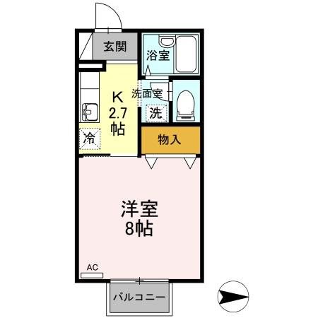 アベニューハタダⅢ 202号室 間取り