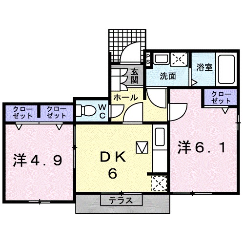 サングリーンハイツＢ 101号室 間取り