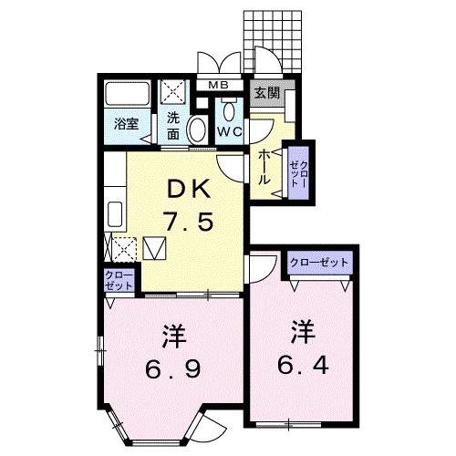 フィオーレ　政枝　Ｂ 間取り図