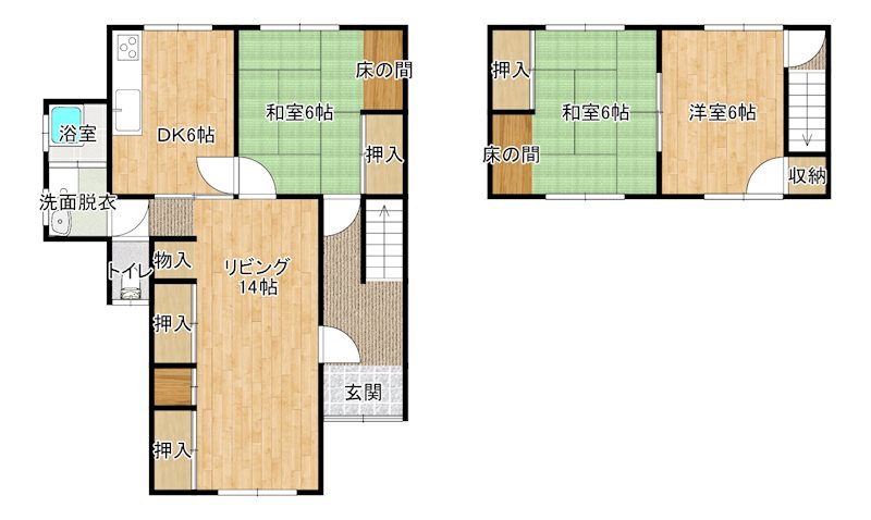垣生6丁目1-50貸家 間取り
