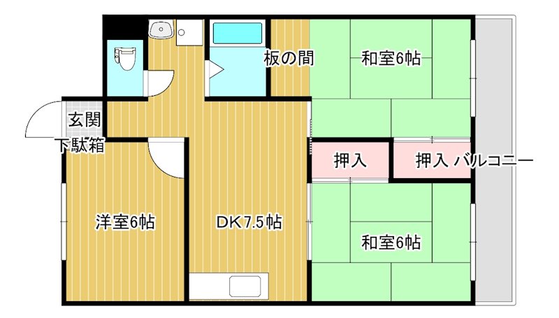 マンションマツシゲ 202号室 間取り