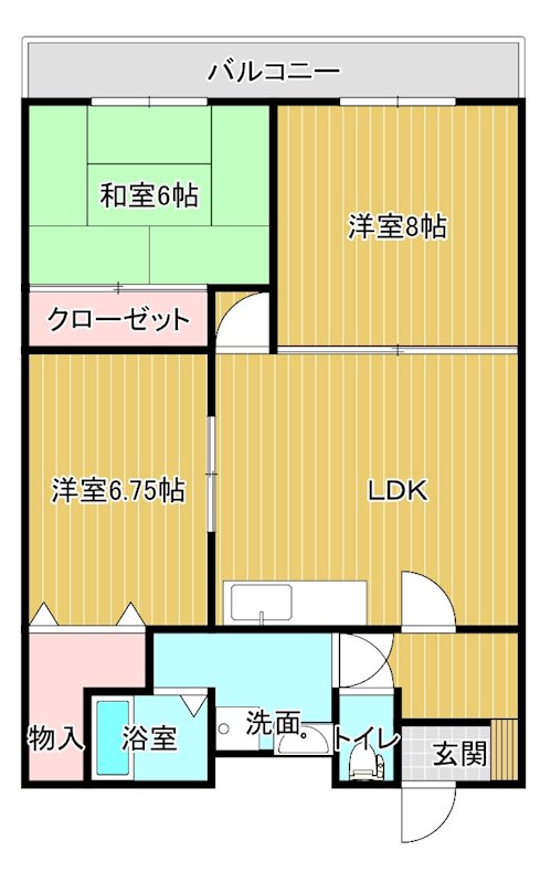 ぐりーんヒルズ中之庄 101号室 間取り