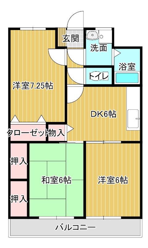 ロイヤルマンション柏Ⅰ  602号室 間取り