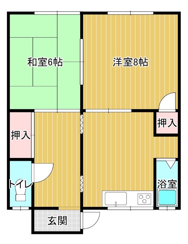 川東アパート 6号室 間取り