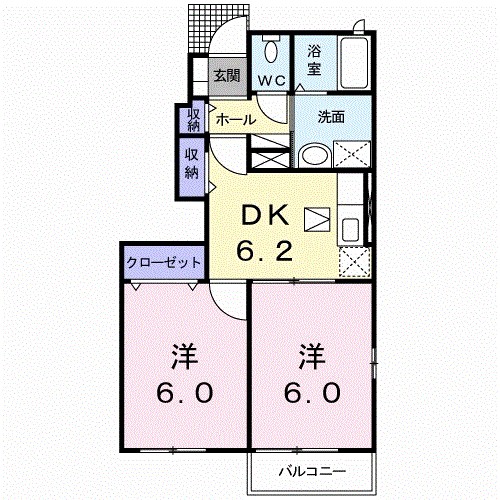 ビッグ・イースト船木Ｂ 間取り図