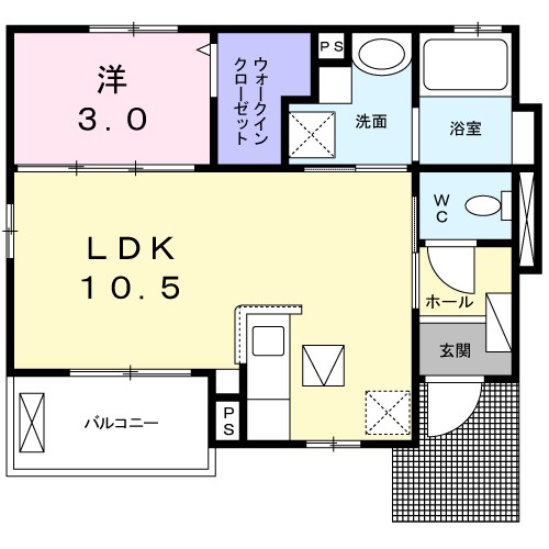 パールコート東雲 101号室 間取り