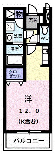 Ｃａｓａ．Ｓｏｌｅ 103号室 間取り