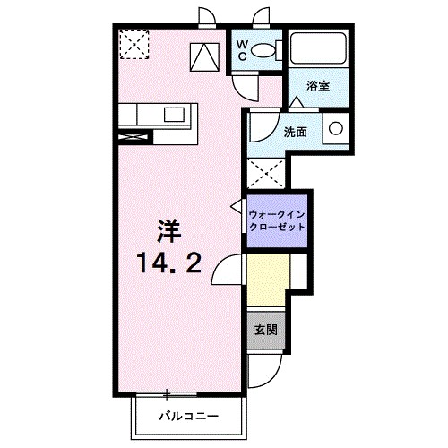 アヴニールＫ　Ｂ 102号室 間取り