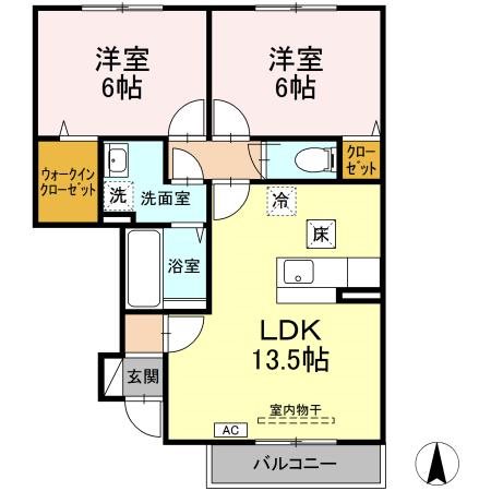 クレールメゾン C103号室 間取り