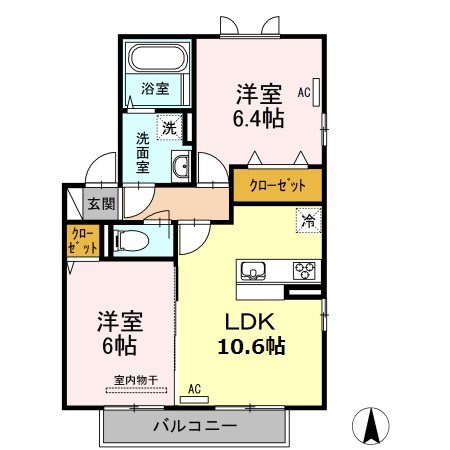 トワベール 201号室 間取り