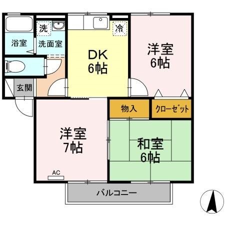 エトワール中村 102号室 間取り