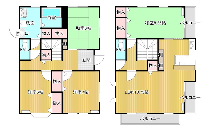 東雲町1丁目3-27貸家 間取り図