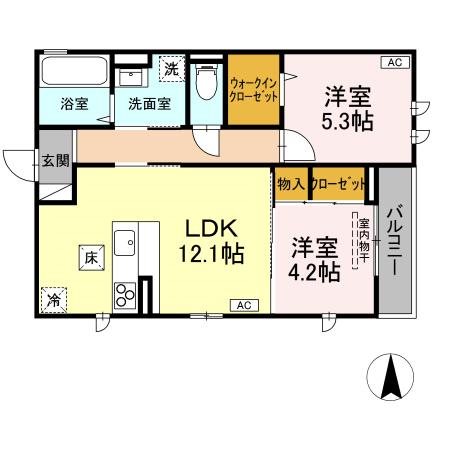 アコリエンテ 303号室 間取り