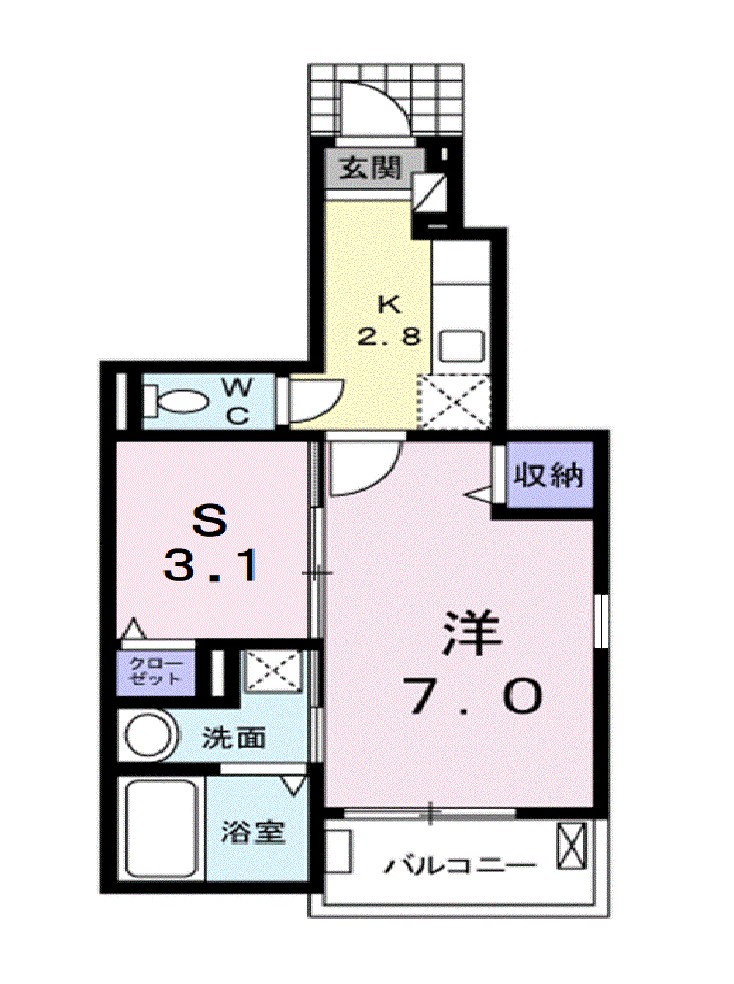 ミルネハイツ　３ 間取り図