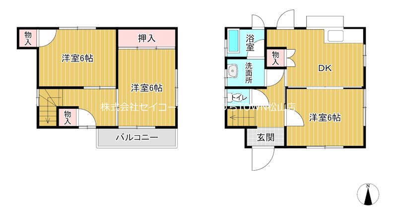 乃万貸家（2階建）  間取り