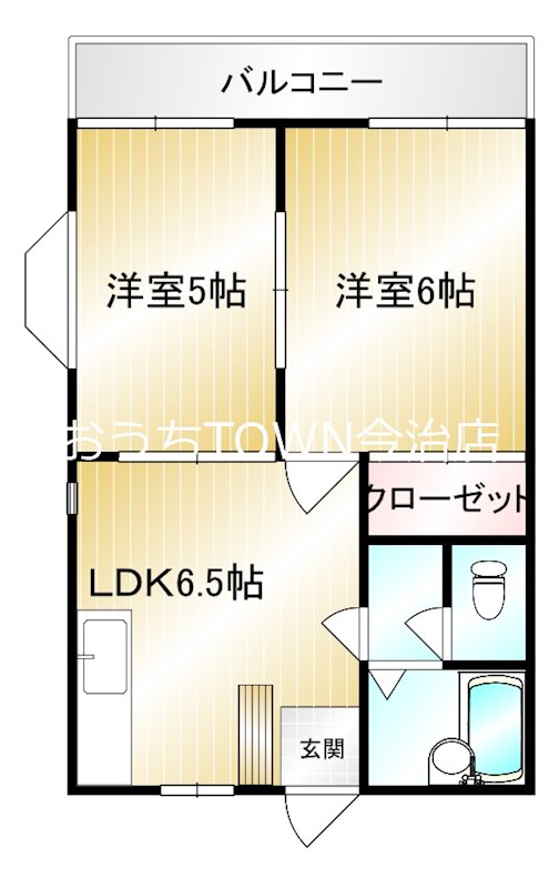 レオパレス今治 201号室 間取り