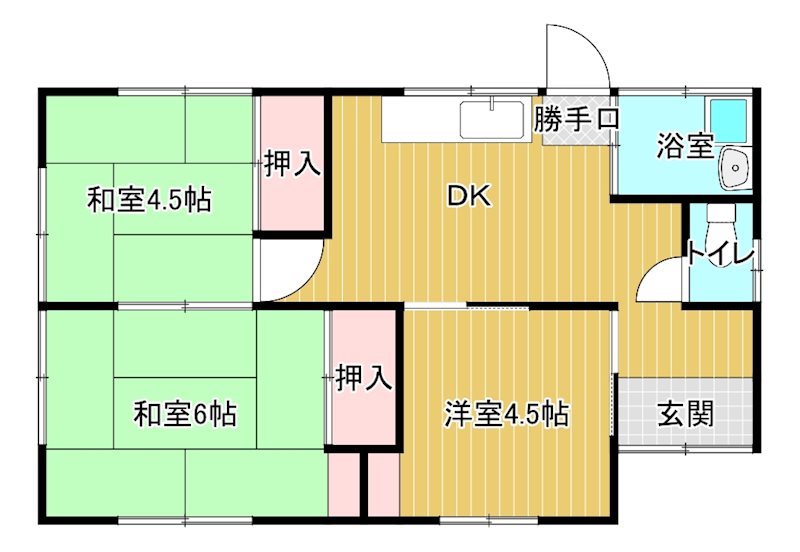 郷3丁目8-12貸家 間取り