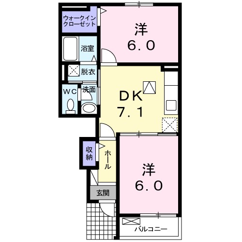 プリムローズＢ 103号室 間取り