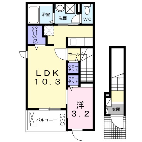 ハルカス　Ⅰ 201号室 間取り