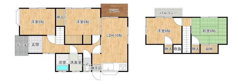 北内町3丁目9-12貸家 間取り