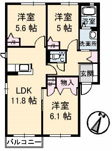 シャーメゾンナカヤ　A 間取り図