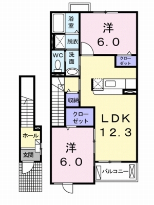 リヴァーパークⅡ　Ｃ 202号室 間取り