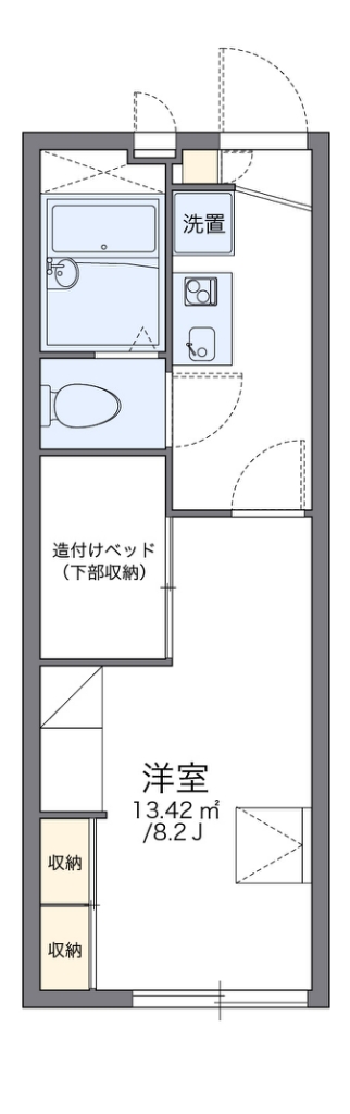 レオパレスカマン　オレイエ 102号室 間取り