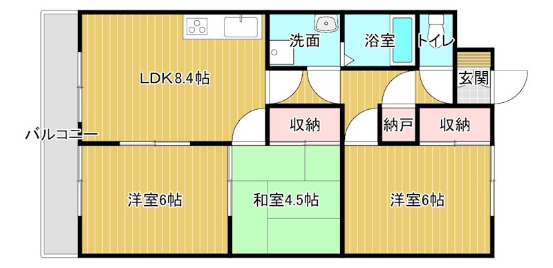 ファミール徳常 134号室 間取り