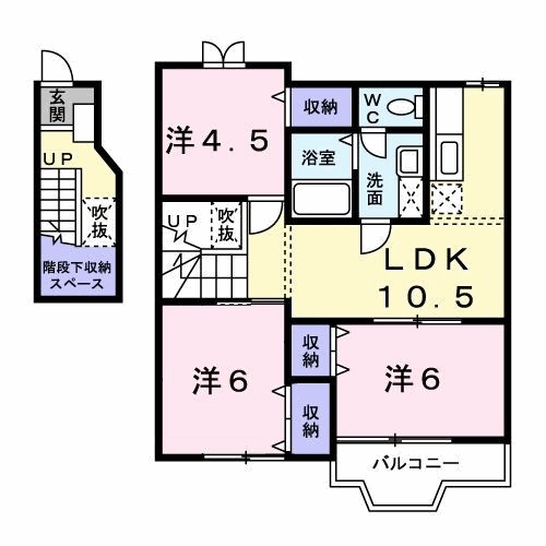 ロータス城ヶ上　Ｂ 202号室 間取り